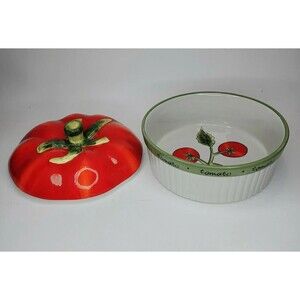 Vintage JUDY PHIPPS Certified International TOMATO Dish w/Cover Gr8 for Holidays